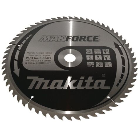 Makita Kreissägeblatt MAKFORCE 355/30 mm, 60 Zähne, 1,8 mm, Holz