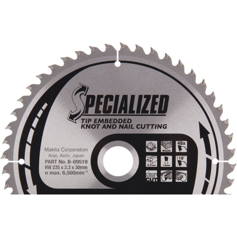 Image of Makita - Lame de scie circulaire tranchant incorporé 235 x 30 mm - 48 dents