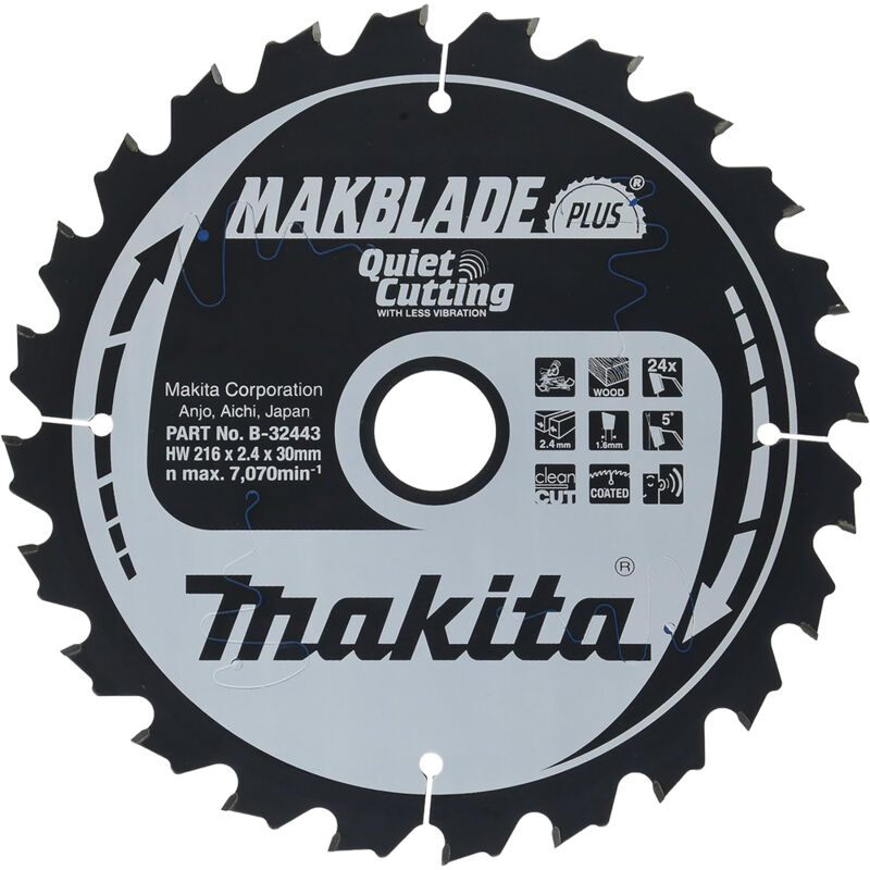 Lama circolare Makita, MAKBLADE PLUS 216 x 30 mm - 24 denti - legno
