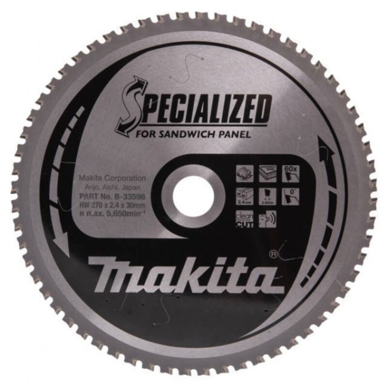 Makita - B-33598 Specialized Lama per seghe circolari 270x30 mm taglio pannelli sandwich
