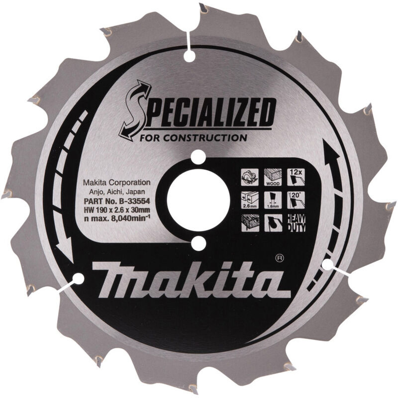 Makita lama Specialized, 190 x 30 mm, 12Z, B-33554