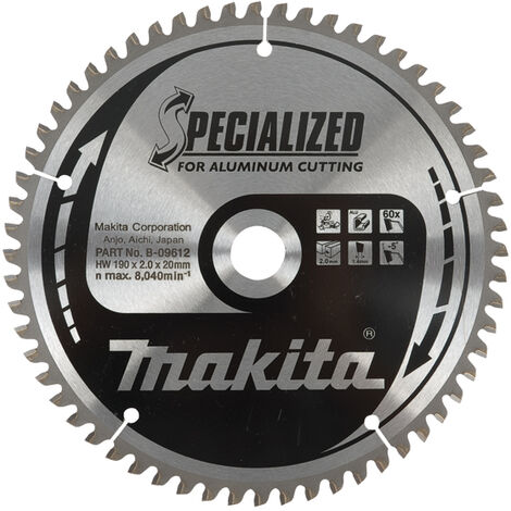 Makita – Lame de scie circulaire 190mm – Trou 30mm – 60 dents – Pour aluminium – B33261
