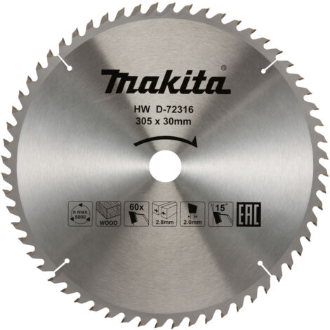 Makita – Lame de scie circulaire 255mm D74049 – Alésage 30mm – 40 dents en carbure pour coupe nette – Épaisseur 2,6mm
