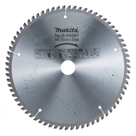 Makita – Lame de scie circulaire silencieuse 305 mm – Alésage 30 mm – 70 dents en tungstène pour coupes nettes dans le bois - B-04606