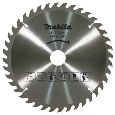 Makita Lame de scie TCT 216x2,2x30 mm 40Z - D-77344