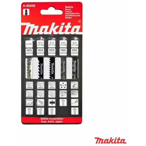 MAKITA LAME PER SEGHETTO ALTERNATIVO LEGNO METALLO PLASTICA A-86898 5 PEZZI