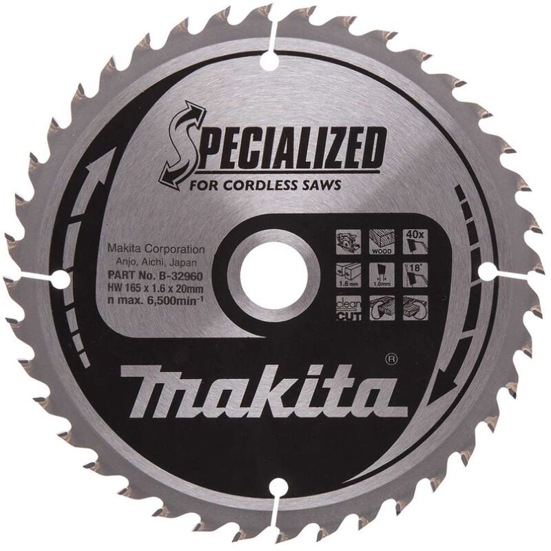 Makita SPECIALIZED Lame scie circulaire 165 mm 40 dents