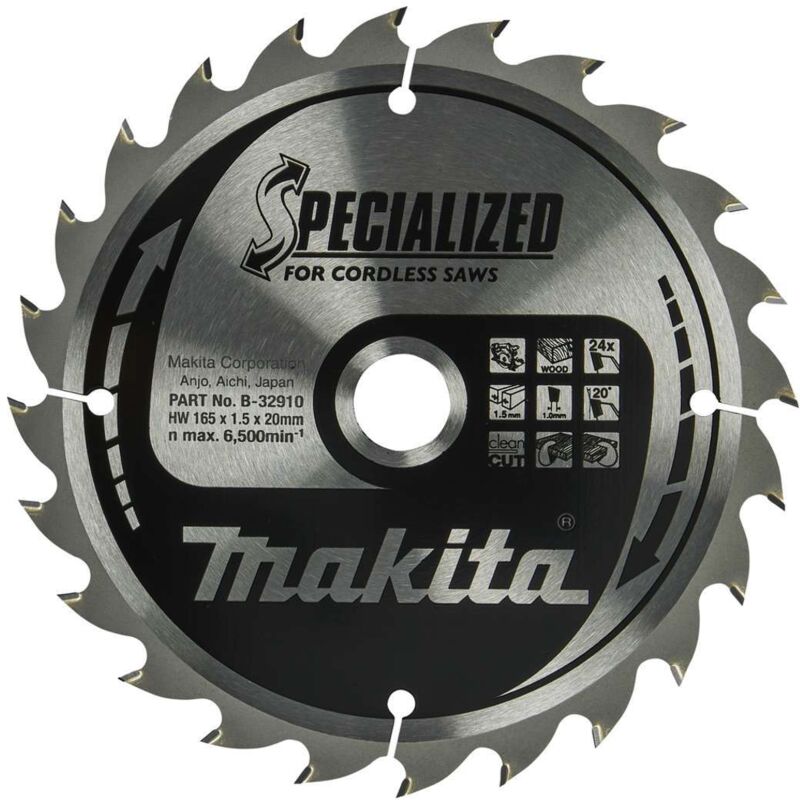 Makita SPECIALIZED lame de scie 165x20x24Z B 32910 Durchmesser: 165 mm Dicke:1 mm lame de scie - vue 4