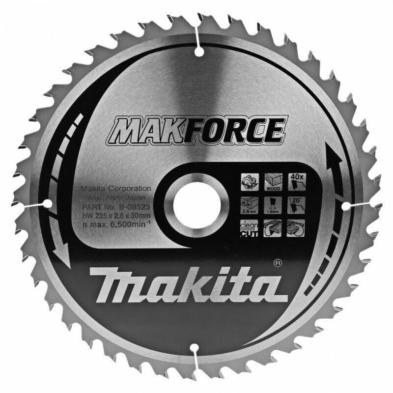 Lama per legno Makforce tct 235mm 30x2.6/1.6mm
