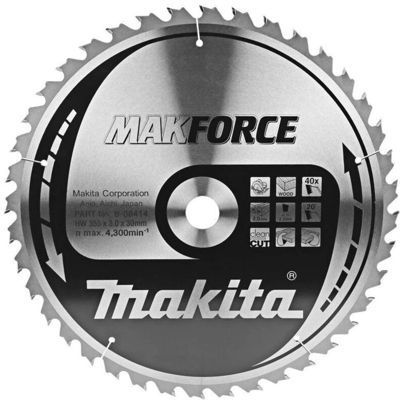 Lama circolare Makita, MAKFORCE 355 x 30 mm - 40 denti