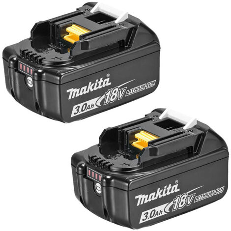 Makita – Lot de 2 batteries 18V 3,0 Ah – Technologie Li-Ion – Recharge rapide en 22 min – 40% plus légère que Ni-CD/NiMH - BL1830B