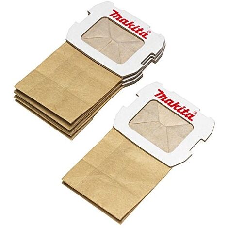 Makita – Lot de 5 sacs papier pour ponceuse vibrante et excentrique – Collecte efficace de la poussière – Compatible avec modèles BO4555/BO4565 – 1947469