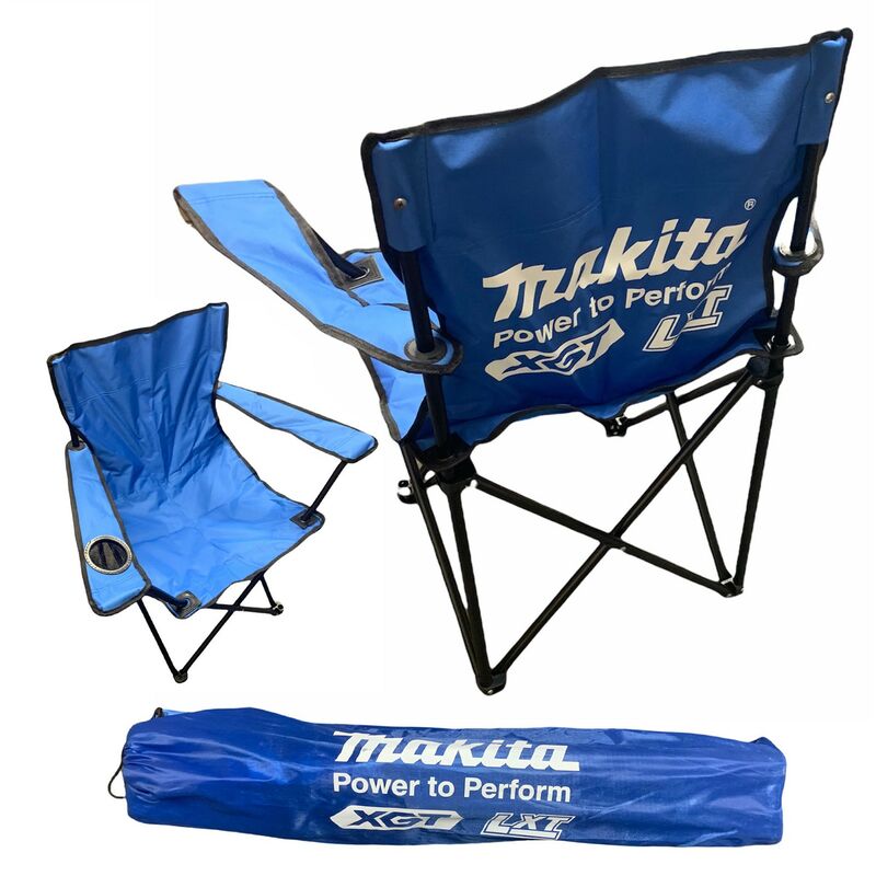 LXT XGT Blue Folding Camping Chair Outdoor Garden Beach Fishing + Bag - Makita