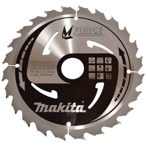 Makita M-FORCE B-32041 Lama circolare 190 x 30 x 1.2 mm Numero di denti: 24 1 pz.