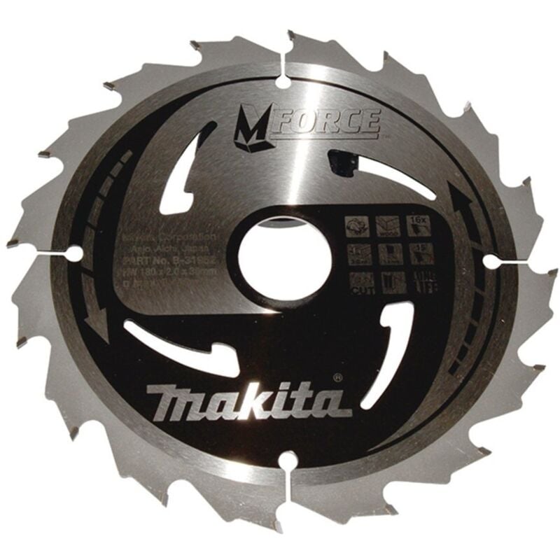 Image of Kreissägeblatt m-force 180/30 mm, 16 Zähne, 1,2 mm, Holz - Makita