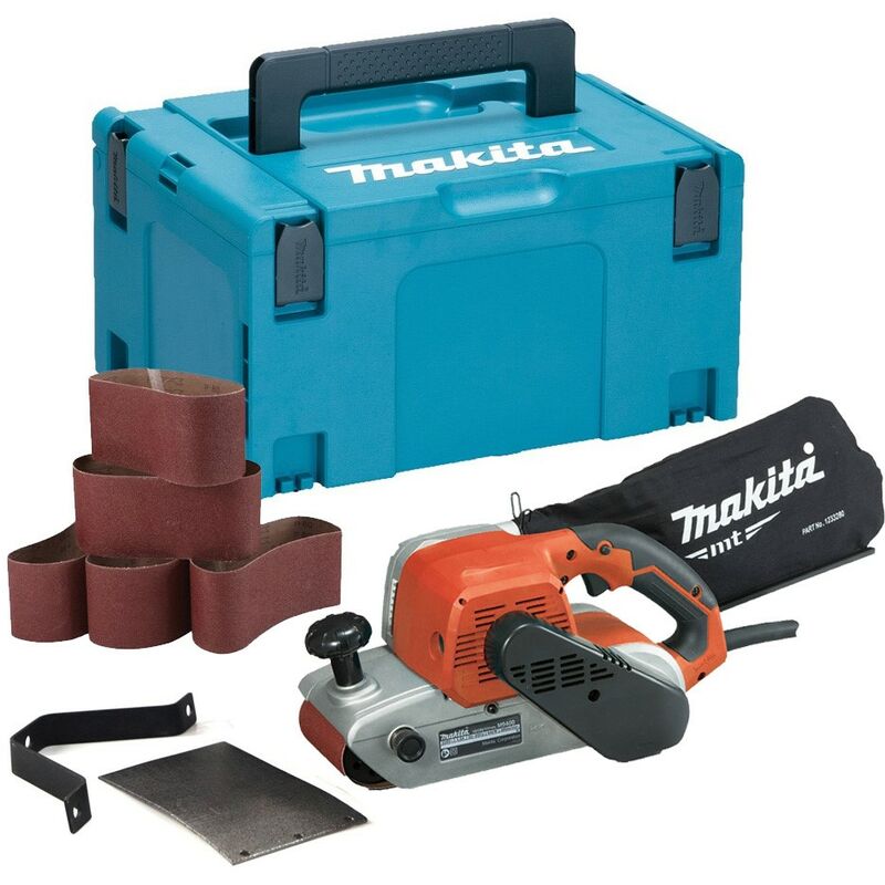 Makita - M9400 4' 100mm x 610mm Belt Sander 240v + 6 Sanding Belts + Makpac Case