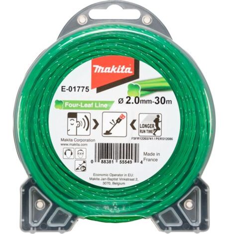 Makita Mähfaden Four-Leaf Grün 30 m Ø 2 mm - E-01775