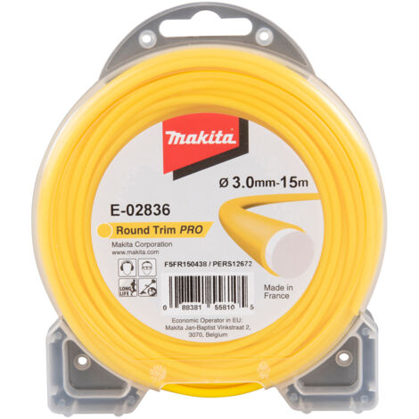 Makita Mähfaden rund 3,0 mm x 15 m Gelb Round Trim PRO E-02836