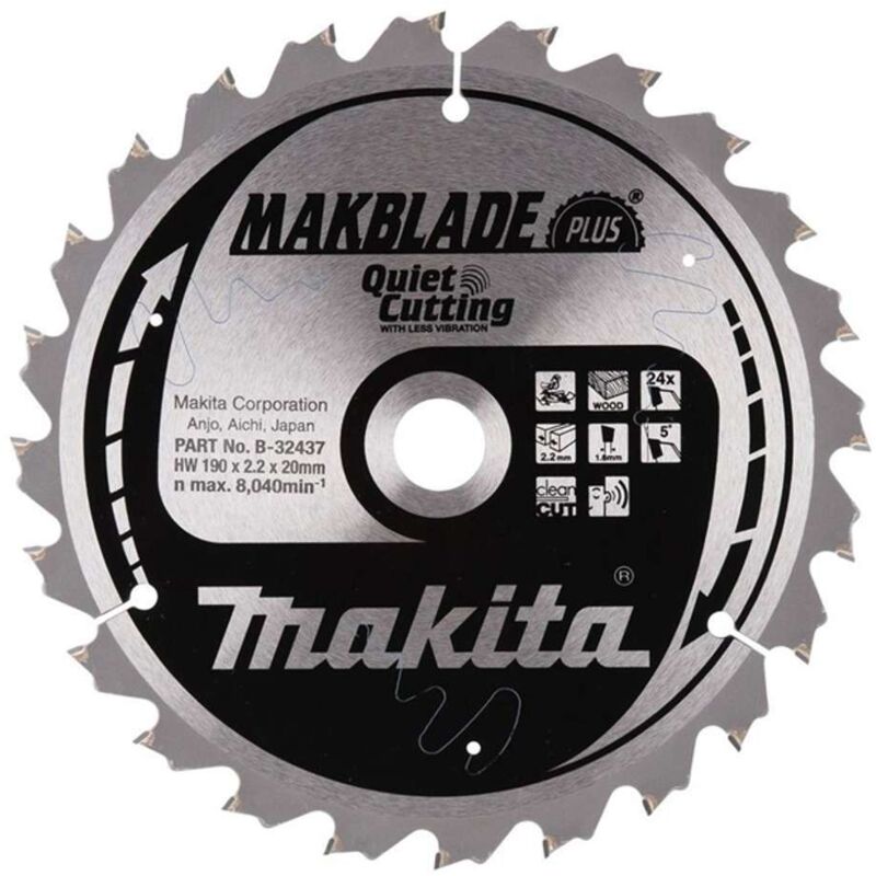 Lame de scie MAKBLADE PLUS B 32437 pour une coupe rapide dans le bois Fast Cut Makita B 32437