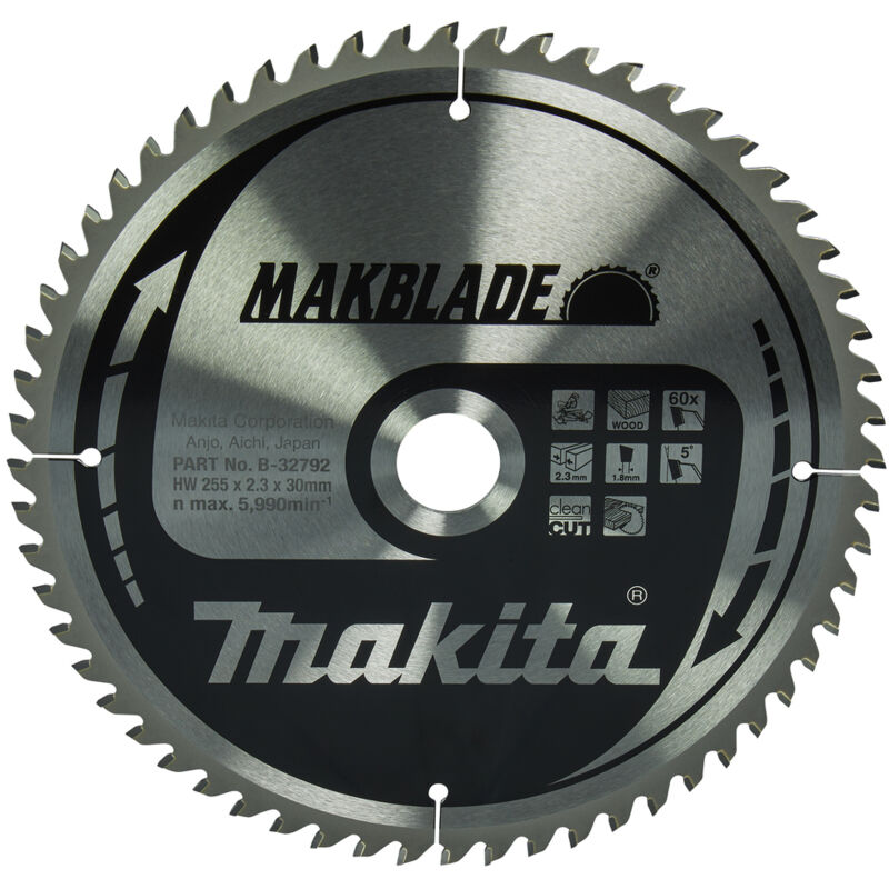 Lame de scie MAKBLADE B 32792 pour une coupe nette dans le bois Medium Cut Makita B 32792