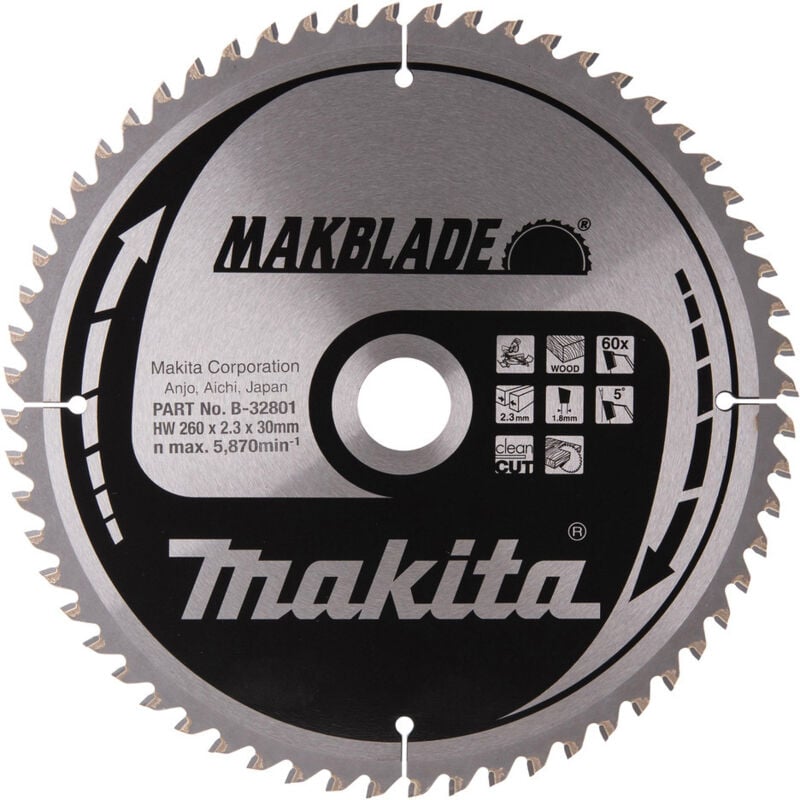 Makita - Lame de scie circulaire - Makblade - 260mmx30x60d