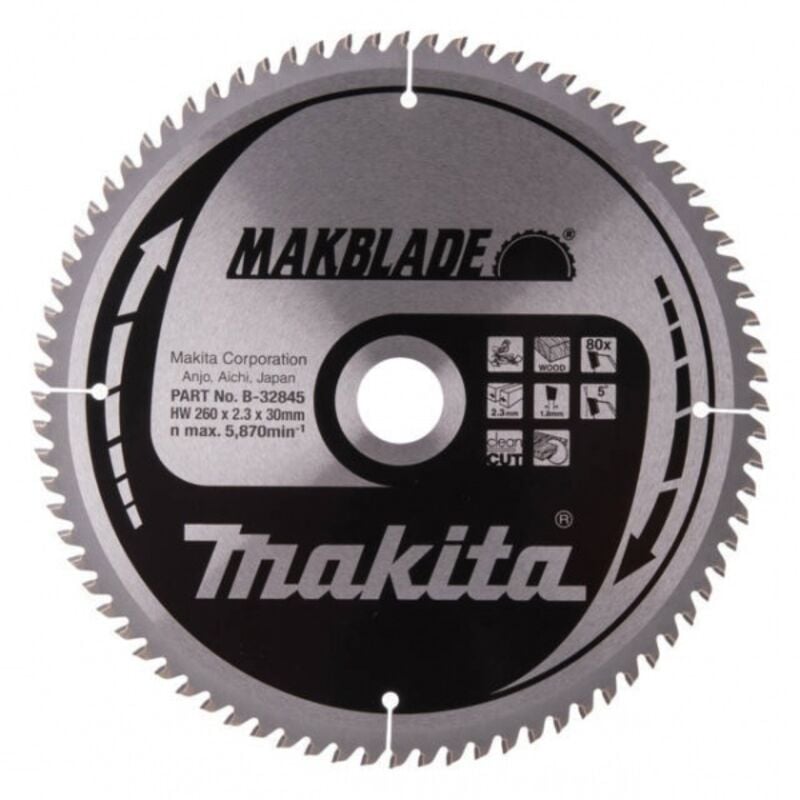 Makita - B-32845 Makblade Lama tct per troncatrici 260x30 per legno