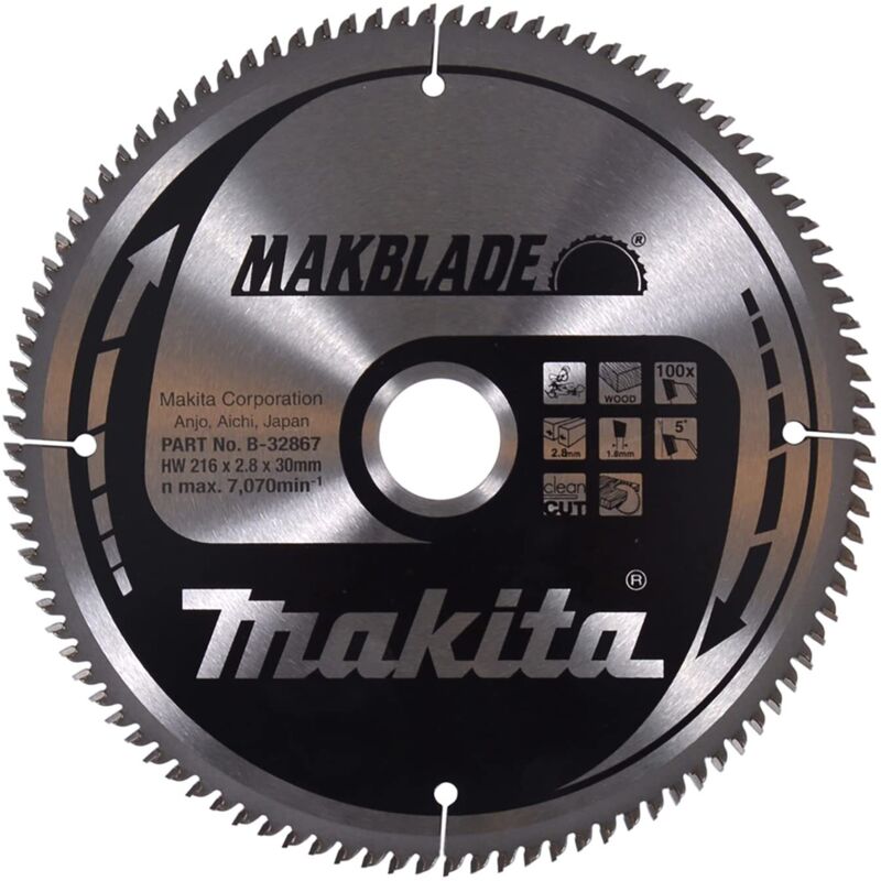 Lame de scie MAKITA Makblade 216 mm 30 mm 100 dents Acier