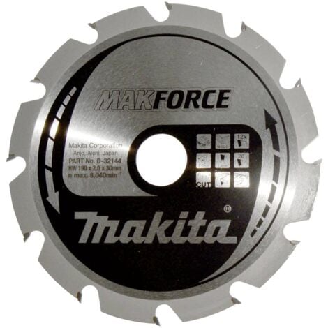 Makita MAKFORCE B-32144 Lame de scie circulaire au carbure 190 x 30 x 1.4 mm Nombre de dents: 12 1 pc(s)