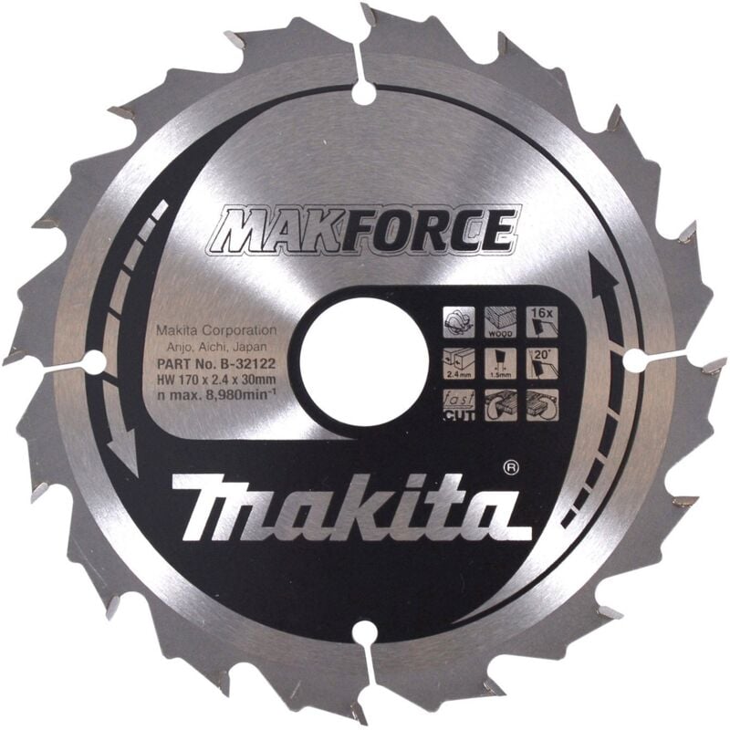 Image of Makita - makforce Sägeblatt 170x30x16Z - B-32122