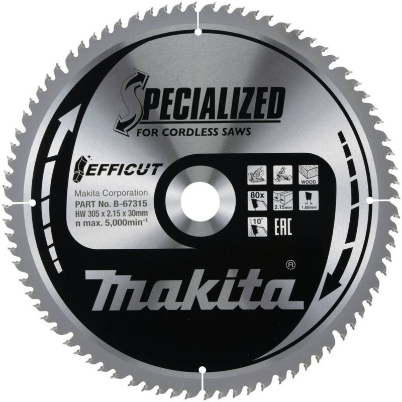 Makita B-67315 Lama circolare 305 x 30 x 2.15 mm Numero di denti: 80 1 pz.