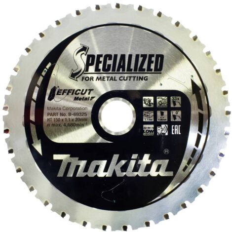 Makita Makita B-69325 Lame de scie circulaire 150 x 20 x 1.1 mm Nombre de dents: 33 1 pc(s)