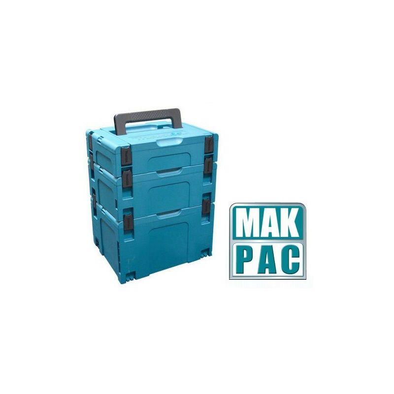 Makita - MAKPAC Stack 3 Piece Connector Stackable Tool Case Type 1 2 and 3