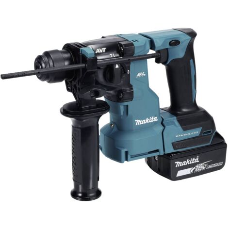 Makita – Marteau perforateur-burineur sans fil 18V DHR183RTWJ – 2 batteries 5.0Ah – Moteur sans balai – Pour béton, acier et bois – Coffret avec chargeur
