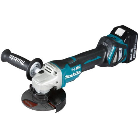 Makita - Meuleuse à batterie 18V 2x5Ah Li-Ion 125 mm - DGA518RTJU