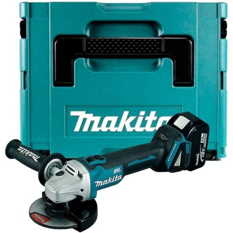Makita – Meuleuse d'angle 125mm sans fil 18V – Moteur sans balais – Frein électronique – 1 batterie 5Ah – Coffret Makpac