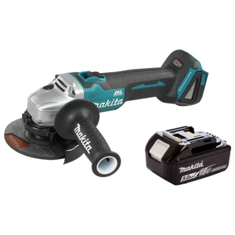 Makita – Meuleuse d'angle 18V Ø125mm DGA506T1 – 1 x 5.0Ah Li-Ion – Moteur Brushless – Technologie XPT pour environnements difficiles