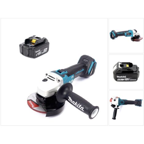 Makita – Meuleuse sans fil 125 mm – Moteur Brushless 18V – 8500 tr/min – Technologie ADT pour coupe efficace – 1 batterie 5,0 Ah incluse - BL1850