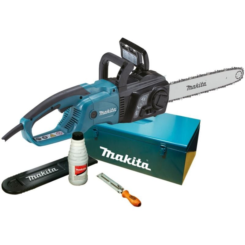 

MAKITA Motosierra eléctrica UC3551AK 35 cm con accesorios en caja de metal