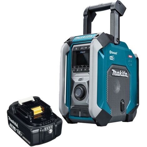 Makita MR007GZ Digital Site Radio DAB + Bluetooth USB Charger 18V + 3AH Battery