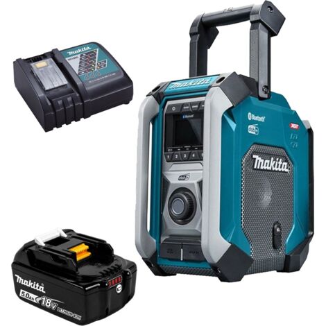 Makita MR007GZ Digital Site Radio DAB + Bluetooth USB Charger 18V + 5AH Kit