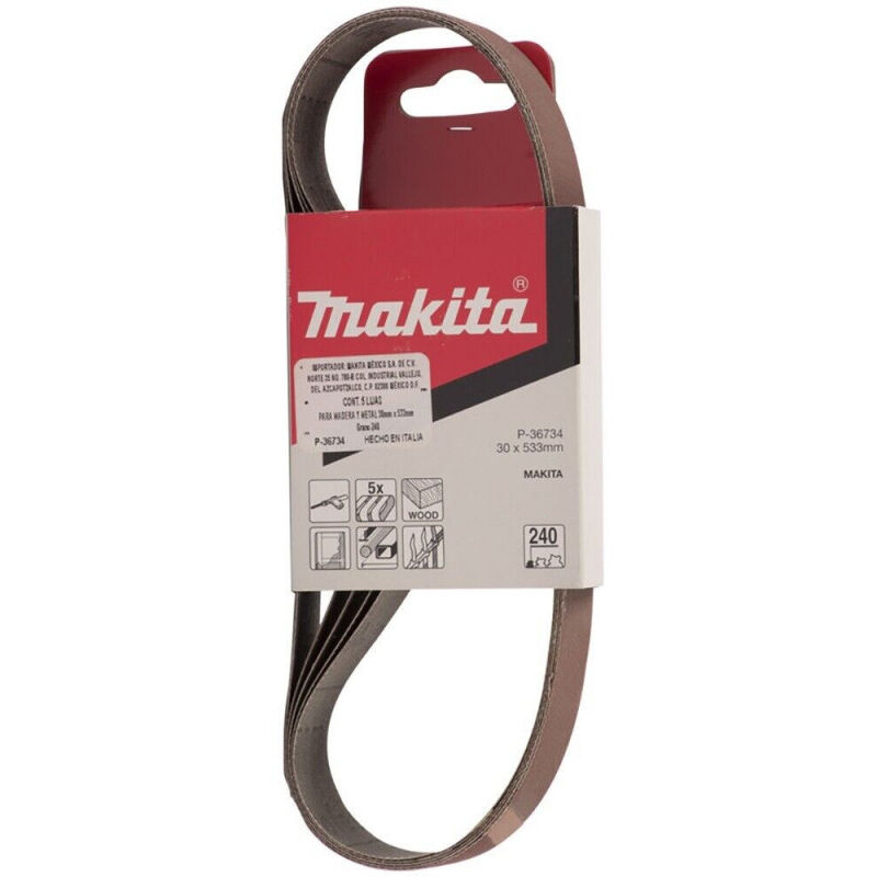 Nastro abrasivo Makita 30 x 533 mm, K240, 5 pz. 30 x 533 mm - K240 - 5 pz.
