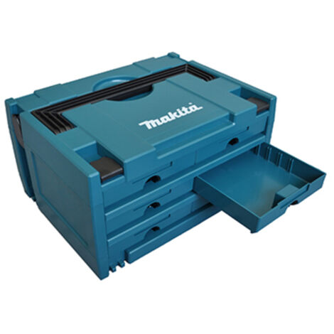 Makita – Organisateur de pièces de rechange Makpac – Boîte avec tiroirs 295x395x210mm – 6 compartiments pour vis et accessoires – Compatible avec systèmes Makpac - P-84333