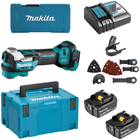 Makita – Outil multifonction 18V DTM52RTJX1 – Moteur Brushless – Découpe précise pour bois dur et métal – 2 batteries 5Ah incluses