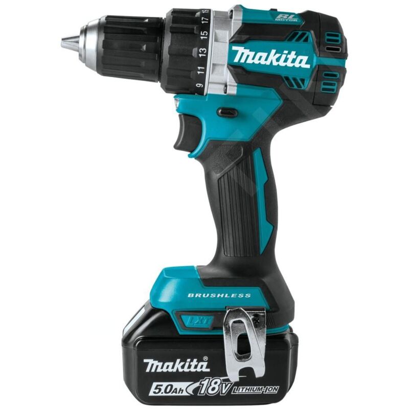 Makita Outillage - Perceuse-visseuse sans fil 18 V, 2 batteries 5,0 Ah, chargeur DDF484RTE