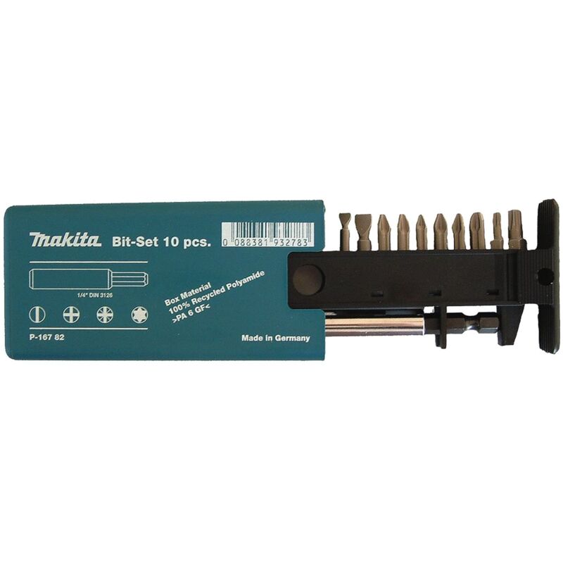 Makita - 10 pcs. Boîte d'embouts avec support magnétique - P-16782