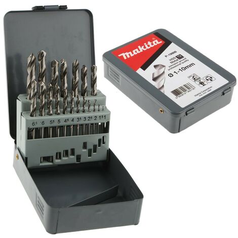 Makita P-19906 19 Piece Groundpoint HSS TiN Metal Steel Drill Bit Set 1 - 10mm