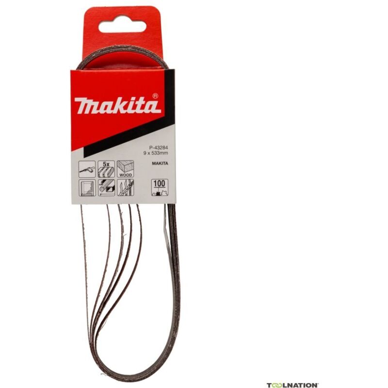Nastro abrasivo Makita 9 x 533 mm, K100, 5 pz. 9 x 533 mm - K100 - 5 pz.