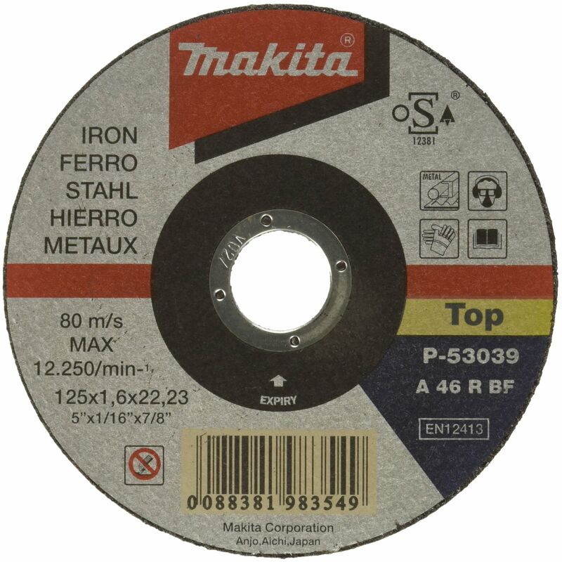 Image of P-53039 - Disco abrasivo extrafino para corte de metal 125x22,23x1,6 mm - Makita