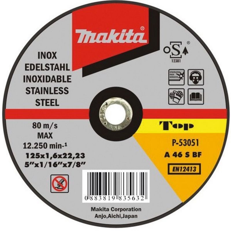 

MAKITA P-53045 - Disco abrasivo extrafino para corte de inox 125x2223x1 mm