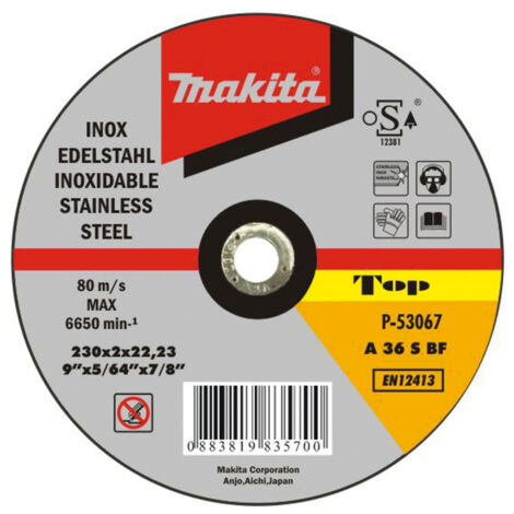 MAKITA P-53067 Extra dünne Edelstahl-Trennscheibe 230mm